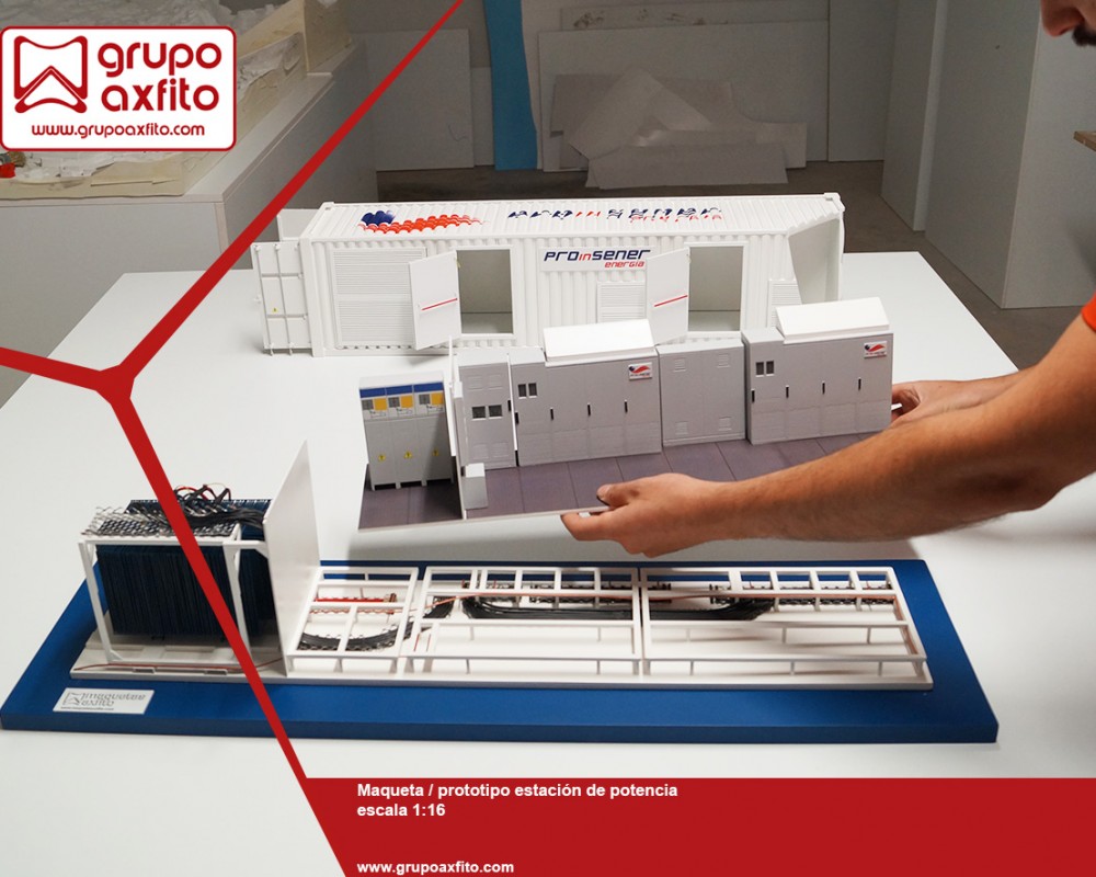 Maqueta/prototipo industrial Proinsener Energía escala 1:16 – Sevilla